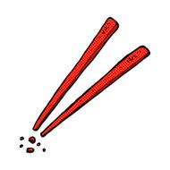 comic cartoon chopsticks N8