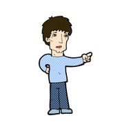 comic cartoon pointing man N19