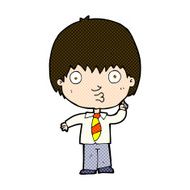 comic cartoon school boy answering question N11