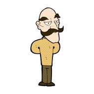 comic cartoon old man with mustache N6