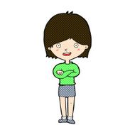 comic cartoon happy woman N49