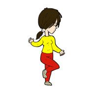 comic cartoon girl dancing N3