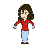comic cartoon woman shrugging shoulders N101