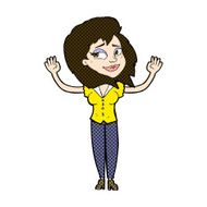 comic cartoon woman giving up N3