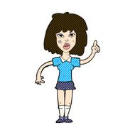 comic cartoon tough woman with idea N3