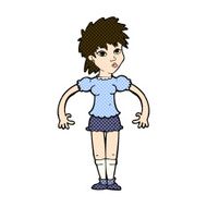 comic cartoon curious woman N13