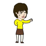 comic cartoon woman with sticking plaster on face N3