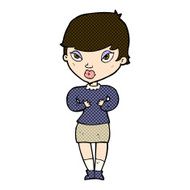 comic cartoon woman gesturing at self N7