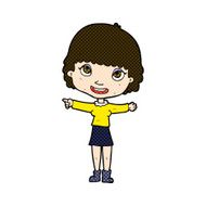 comic cartoon happy woman pointing N15