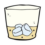 comic cartoon whiskey in glass