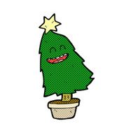 comic cartoon dancing christmas tree N5