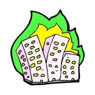 comic cartoon burning buildings N3