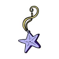 comic cartoon magic star necklace N3