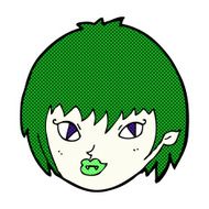 comic cartoon vampire girl face N3