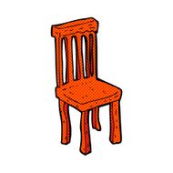 comic cartoon old wooden chair N3