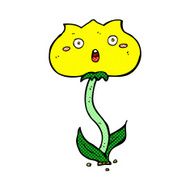 comic cartoon shocked flower N3
