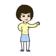 comic cartoon welcoming woman N3