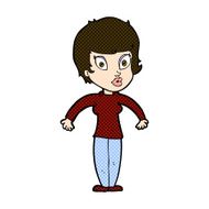 comic cartoon woman shrugging shoulders N103