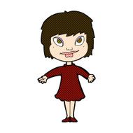comic cartoon girl shrugging shoulders N7