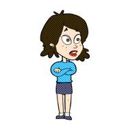 comic cartoon surprised woman N48