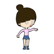 comic cartoon surprised woman N49