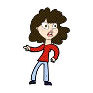 comic cartoon worried woman pointing N3