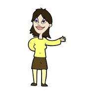 comic cartoon woman gesturing to show something N5