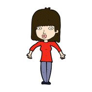 comic cartoon woman shrugging N14