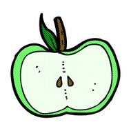 comic cartoon apple half N2