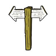 comic cartoon sign post N12