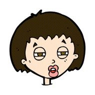 comic cartoon woman narrowing eyes N3