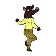 comic cartoon dancing werewolf woman N2