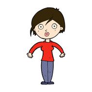 comic cartoon surprised woman N50