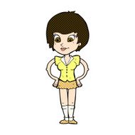 comic cartoon pretty woman with hands on hips N5