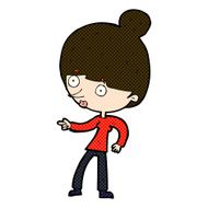 comic cartoon woman pointing N46