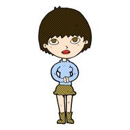 comic cartoon woman waiting patiently N3