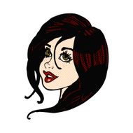 comic cartoon pretty female face N20