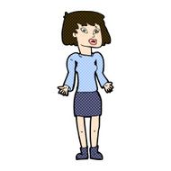 comic cartoon woman shrugging shoulders N105