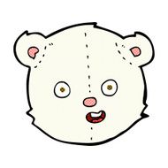 comic cartoon polar teddy bear head