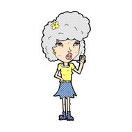 comic cartoon woman waving N71