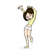 comic cartoon pretty woman dancing N4
