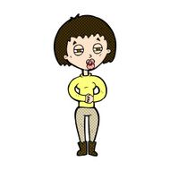 comic cartoon tired woman N7