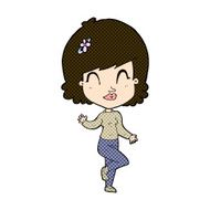 comic cartoon pretty woman dancing N5