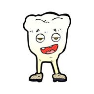 comic cartoon tooth looking smug N4