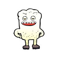 comic cartoon tooth looking smug N5