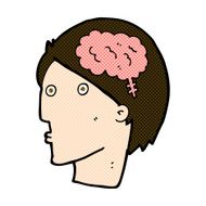 comic cartoon man with brain symbol N5