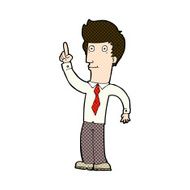 comic cartoon friendly man with idea N3