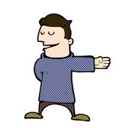 comic cartoon man gesturing direction N3