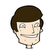 comic cartoon grinning man N19