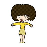 comic cartoon woman giving thumbs up symbol N15